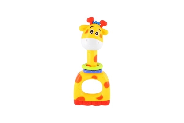 Grzechotka/gryzak/piszczelka żyrafa plastik 7x16cm na karcie 3m+