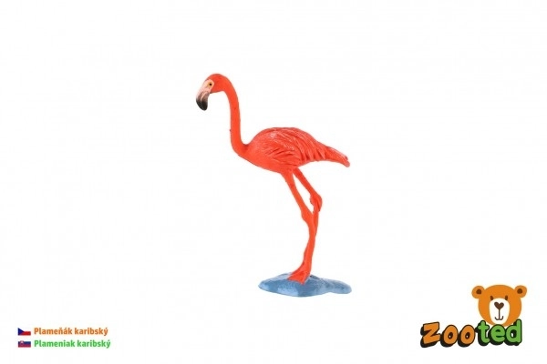 Plastowa figurka karaibskiego flaminga 9 cm