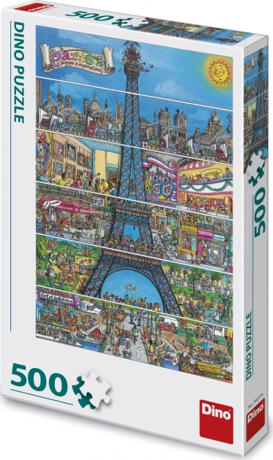 Puzzle Wieża Eiffla 500 elementów rysowana