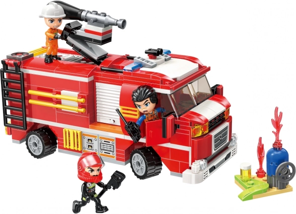 Qman wóz strażacki cysterna Mine City Fire Line z armatką wodną (klocki 370 elementów)