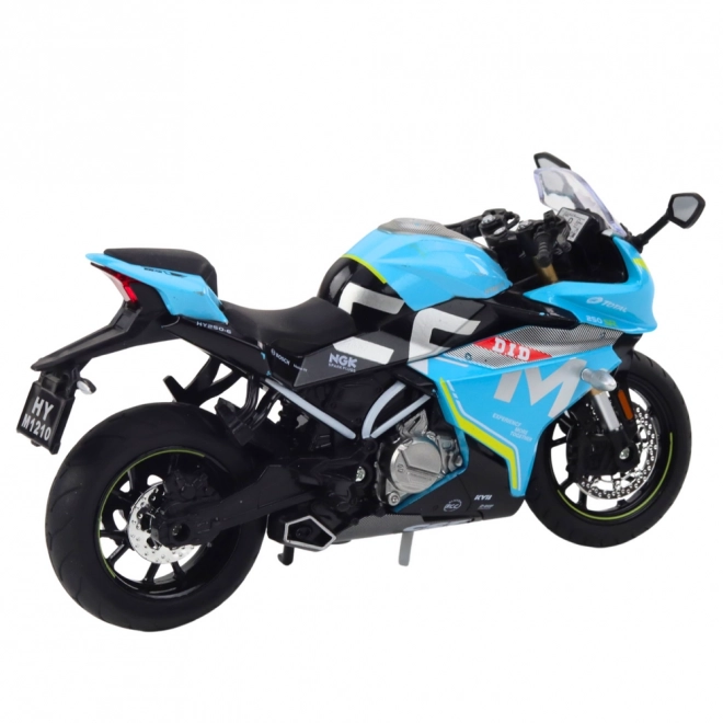 Sportowy motocykl metalowy niebieski 1:12