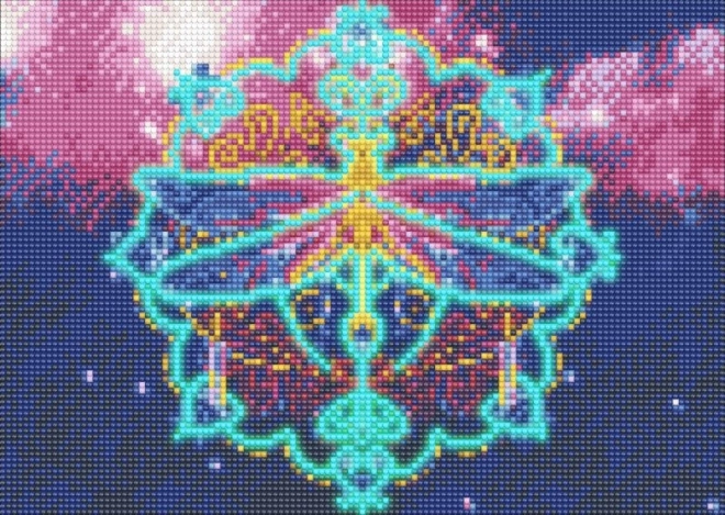 Świecący diamentowy malunek Ważka 30x40 cm