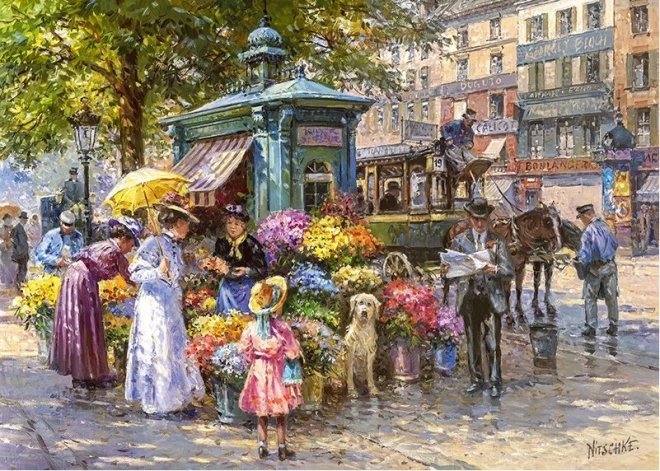 Puzzle Kwiecisty Rynek CHERRY PAZZI 1000 elementów