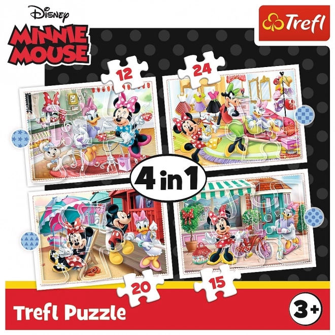 Puzzle 4w1 z Minnie i przyjaciółmi
