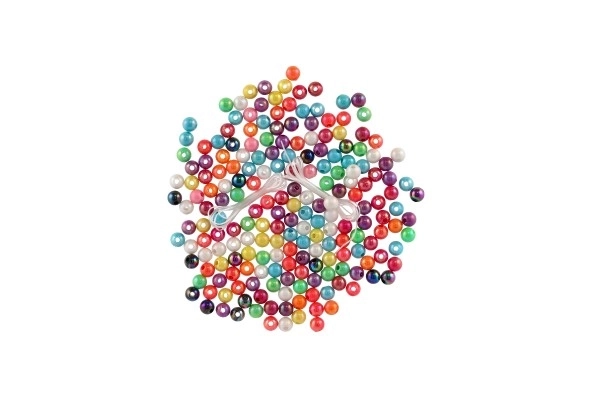 Koraliki z sznurkiem plastik, mix kolorów, w plastikowym pudełku 3,5x12,5cm