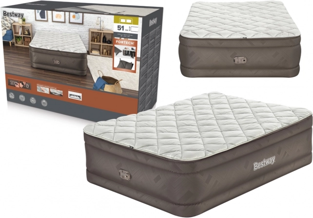 Materac dmuchany BESTWAY z wbudowaną pompą 203 × 152 × 51 cm