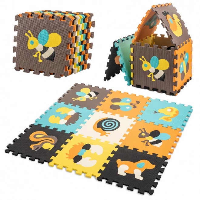 Kolorowe piankowe puzzle z zwierzątkami - 9 części