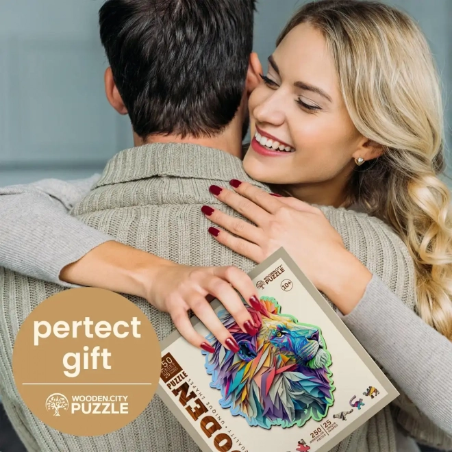 WOODEN CITY Drewniane puzzle Nowoczesny lew 250 elementów EKO