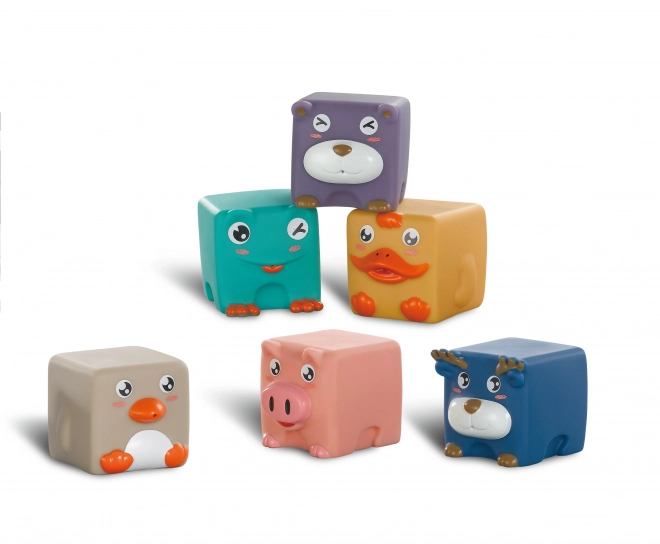 WOOPIE dziecięce sensoryczne klocki i puzzle zwierzątka 12 szt.