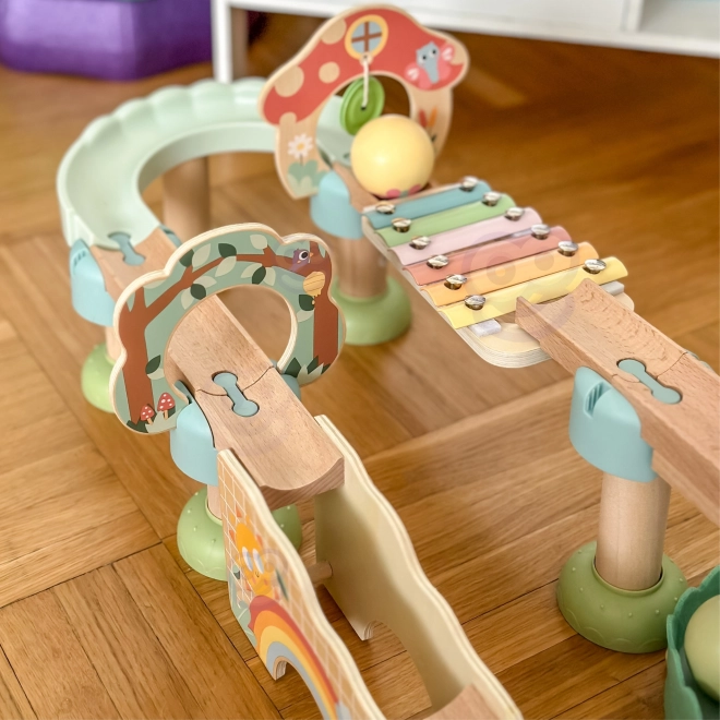 Drewniana kulkowa ścieżka z ksylofonem Tooky Toy 44 szt.