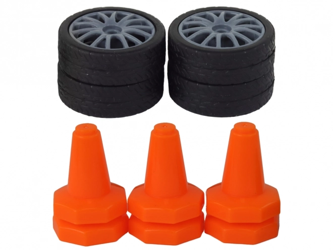 Zdalnie sterowany samochód sportowy R/C 1:24 wymienne koła – szare