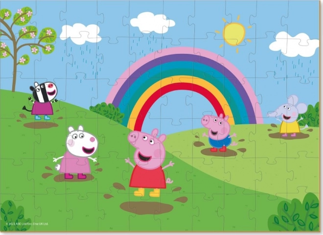 Puzzle Świnka Peppa Tęczowe Radości
