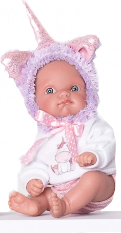 Realistyczna lalka niemowlę jednorożec fioletowy 21 cm ANTONIO JUAN