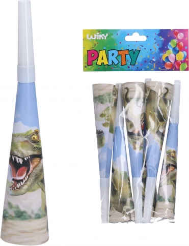trąbki imprezowe dino 20 cm, 6 szt.