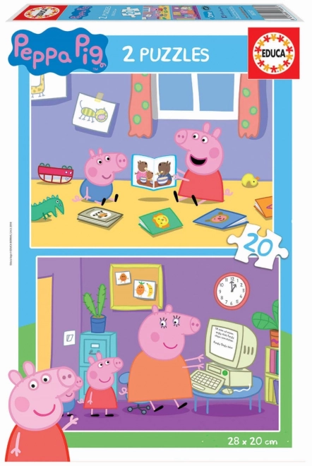 Educa Puzzle Świnka Peppa 2x20 elementów