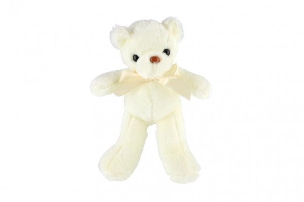 Niedźwiedź/Miś z kokardką pluszowy 30 cm biały