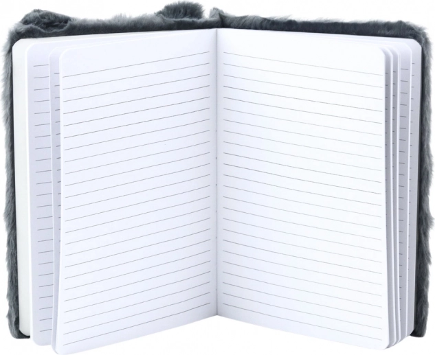 Pluszowy notes z lisem szary A5 80 kartek