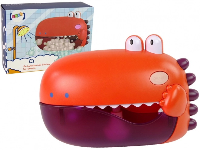 Dziecięca zabawka do wanny Dino – czerwony generator bąbelków na baterie