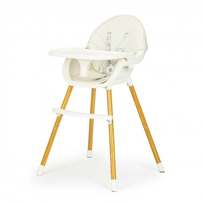 ECOTOYS Krzesełko do karmienia 2w1 Beżowe