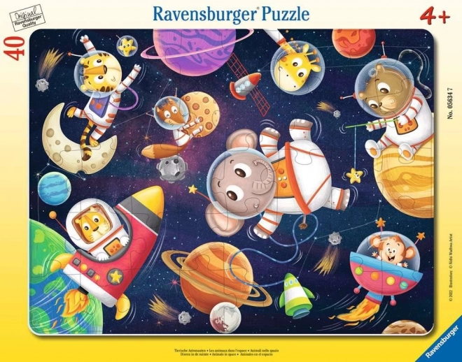 Puzzle Zwierzątka w kosmosie 40 elementów