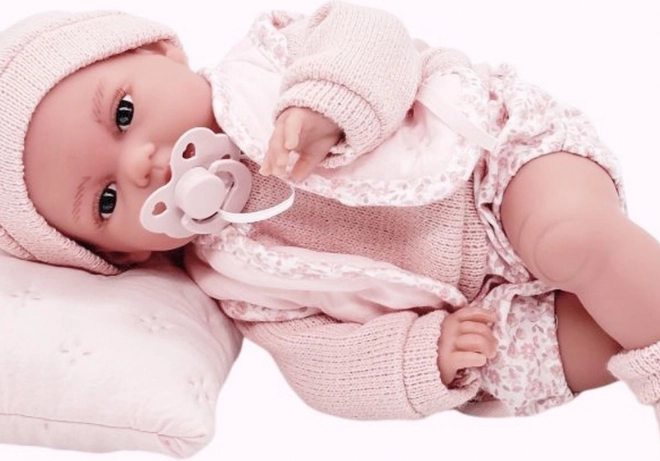 realistyczna lalka niemowlę z funkcją ruchu i miękkim materiałowym ciałem 34 cm