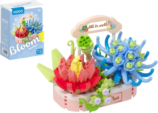 Klocki KOCO magia sukulentów, mini plastikowa dekoracja 271 elementów