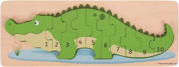 Układanka wtykowa krokodyl z liczbami BIGJIGS TOYS