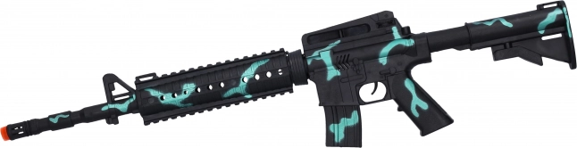 Dziecięcy plastikowy karabin z napędem bezwładnościowym 61 cm czarno-niebieski