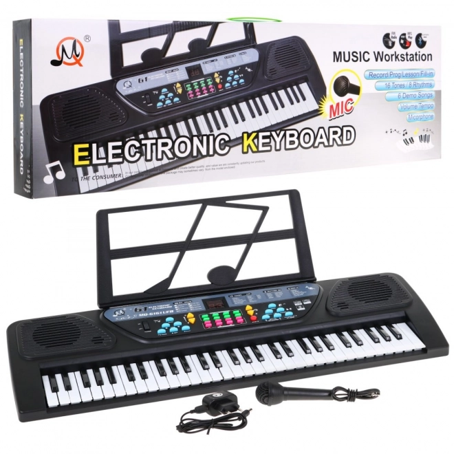 Dziecięcy keyboard z trybem lekcji 5+ z mikrofonem i nagrywaniem