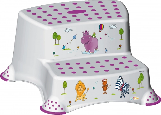 Dwustopniowy stołeczek do WC i umywalki Hippo, biały