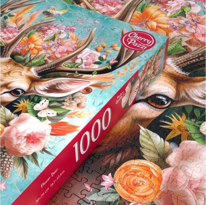 Puzzle jeleń w kwiatach 1000 elementów