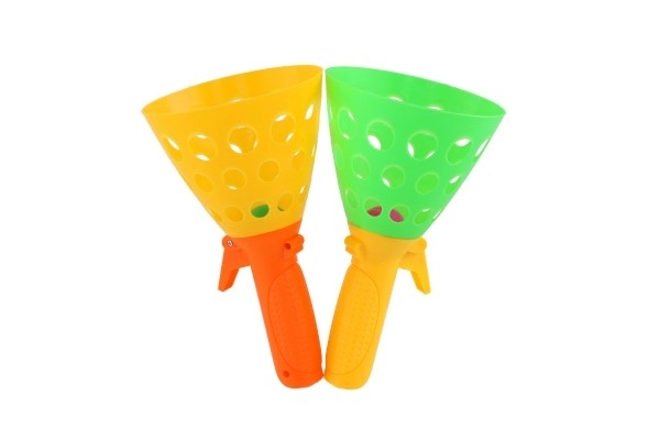 Gra w łapanie piłki 2szt plastik 19cm + 3 piłeczki w siatce