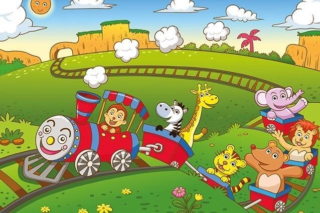 Drewniane puzzle Zwierzęcy pociąg 25 elementów