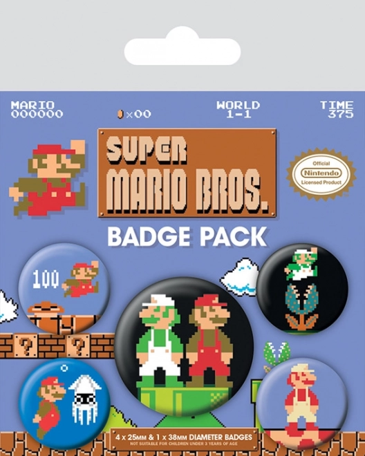 Zestaw przypinek Super Mario Bros