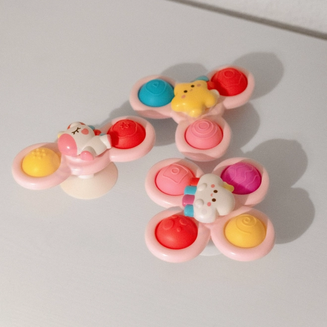 WOOPIE dziecięcy kosmiczny spinner pop-it zabawka sensoryczna różowa, zestaw 3 szt.