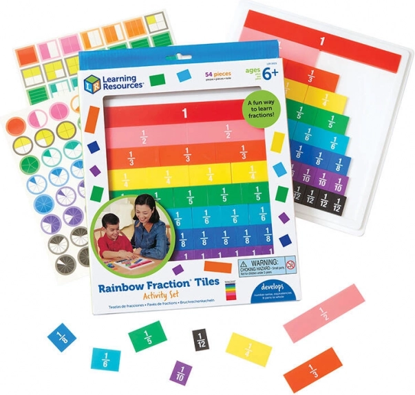 Tęczowe płytki ułamkowe z organizerem Learning Resources