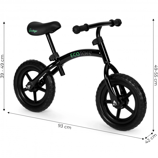 Dziecięcy rowerek biegowy ECOTOYS, czarny