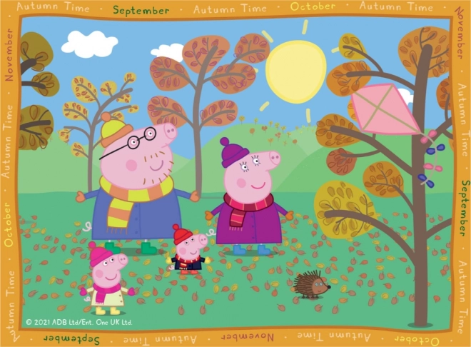 Puzzle Ravensburger Świnka Peppa – pory roku 4w1 (12–24 elementy)