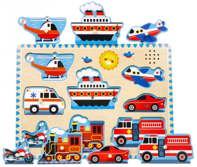 Puzzle dźwiękowe - Pojazdy - Muzyczne zagadki