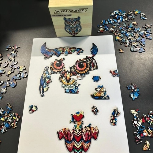 Drewniane puzzle sowa Kruzzel