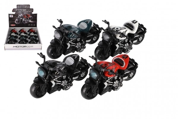 Motocykl metalowy/plastikowy 10cm z napędem wstecznym mix kolorów