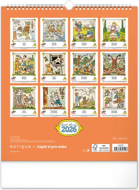 Kalendarz ścienny Josef Lada - Rymowanki 2026