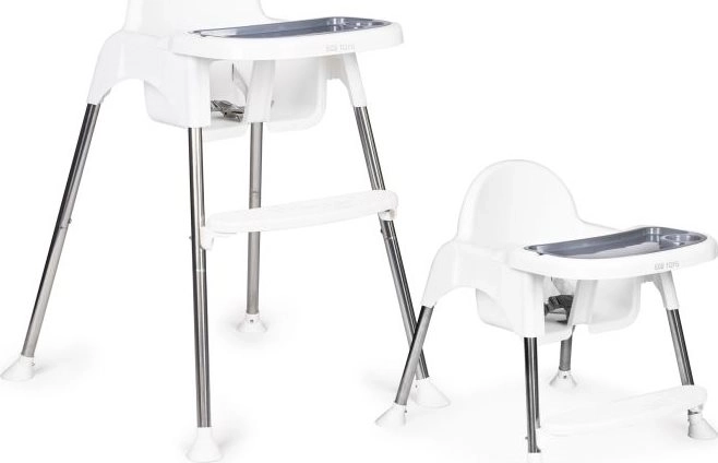 ECOTOYS Krzesełko do karmienia 2w1 biała