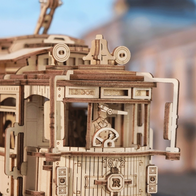 RoboTime 3D drewniane mechaniczne puzzle Tramwaj