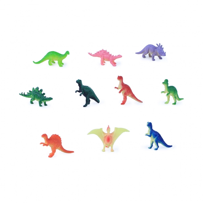 Zestaw 10 kolorowych figurek dinozaurów dla dzieci