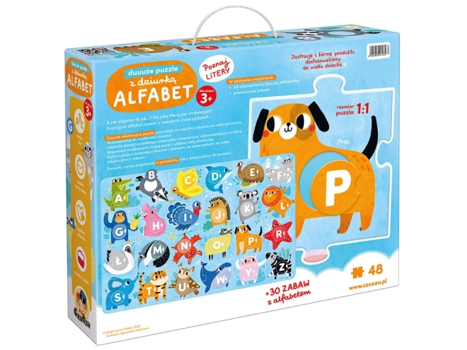 CzuCzu duże puzzle z otworem Alfabet