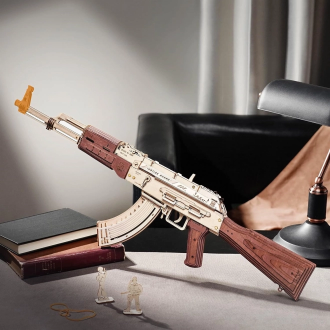 RoboTime 3D Drewniane mechaniczne puzzle Karabin szturmowy AK-47