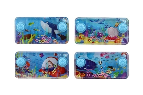 Wodna gra łamigłówka 11x6cm plastik świat morski 4 rodzaje 24szt w pudełku