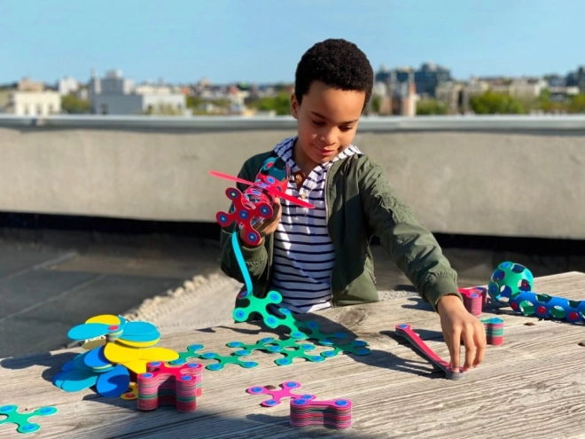 Tęczowe magnetyczne puzzle Clixo, 42 elementy