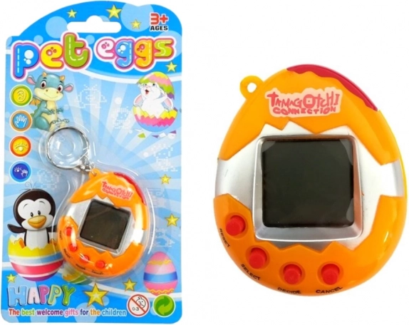 tamagotchi w jajku – elektroniczne zwierzątko, pomarańczowe